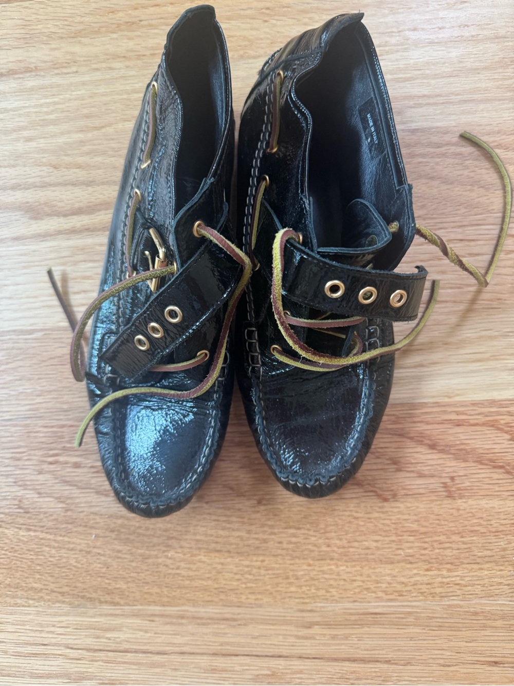 Pierre Hardy Noughties era  Black Patent  Boat Shoes 7/7.5